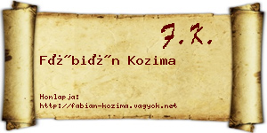 Fábián Kozima névjegykártya
